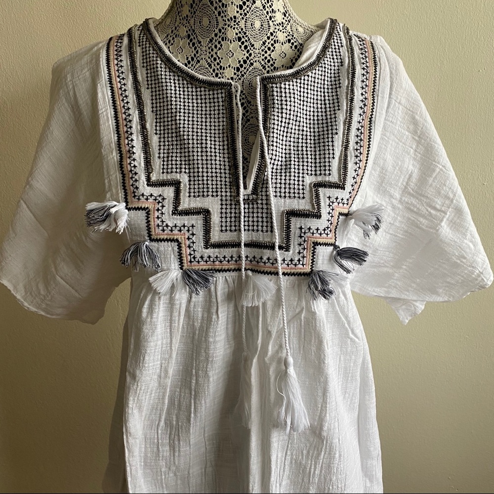 JCrew White Cotton Beach Tunic Sz S - Picture 2 of 6